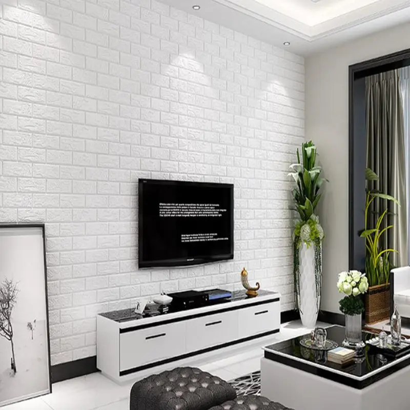 

7*70cm PE Foam Embossed 3D Wall Stickers Brick Waterproof Self Adhesive Wallpaper Room Home Decor For Kids Living Room Stickers