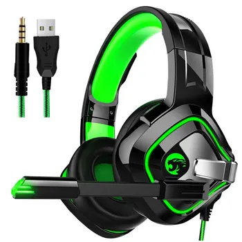 

Gaming Headphone Headset Over Ear PC Laptop Adjustable Headband With Mic 3.5mm Jack Stereo LED Light For Xbox One For IPad