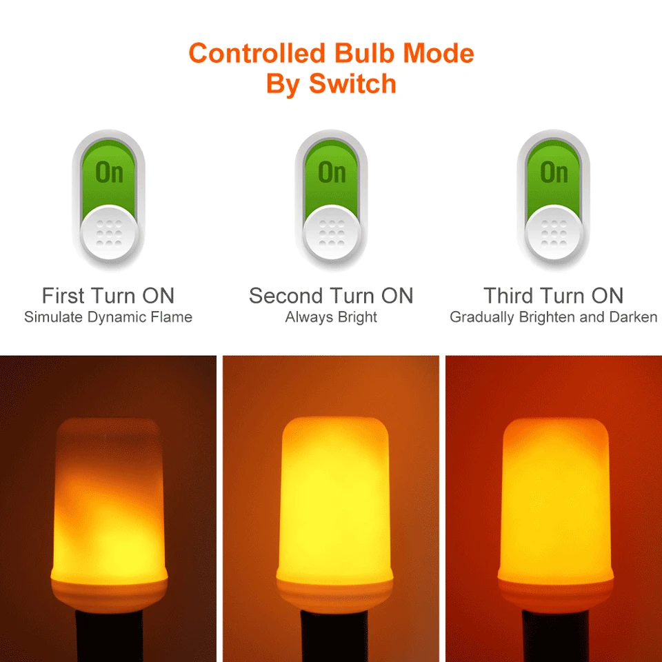 LED Flame Effect Lights AC 85-265V 99LEDs Fire Flickering Emulation Ampoule LED Flame Lamps 2835SMD Yellow/Blue Flame Light