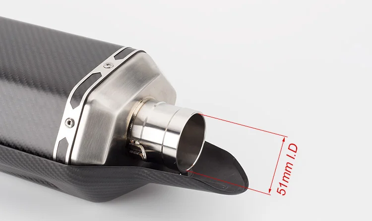 38-51 мм выхлопная труба для мотоцикла Akrapovic из настоящего углеродного волокна глушитель труба 420 мм с дБ убийца питбайк gsr 600 cb650f R77 RS кафе