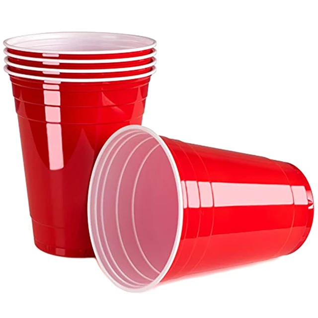 50pcs/set 450ml Red Disposable Plastic Cup Party Cup Bar Restaurant  Supplies Household Items Suppli