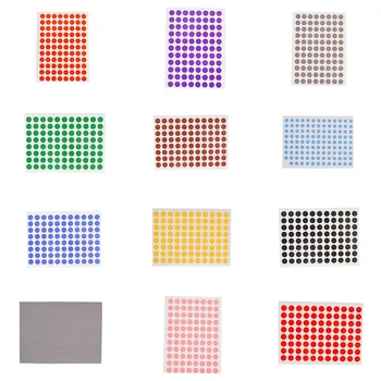 

12 Sheets/Pack 8mm Round Dot Self Adhesive Dot Sticker Office School Supplies