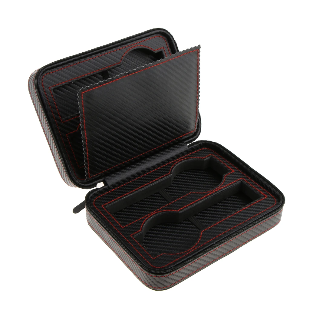 PU Leather Watch Display Box Zip Case Portable Travel Storage Wristwatch Organizer