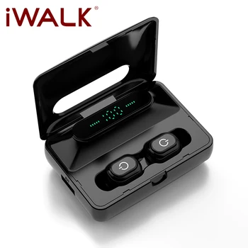 

IWALK TWS HIFI Earphones IPX5 Waterproof Wireless Bluetooth 5.0 Earphone LCD Display 2200mAh Charging box for Iphone Android