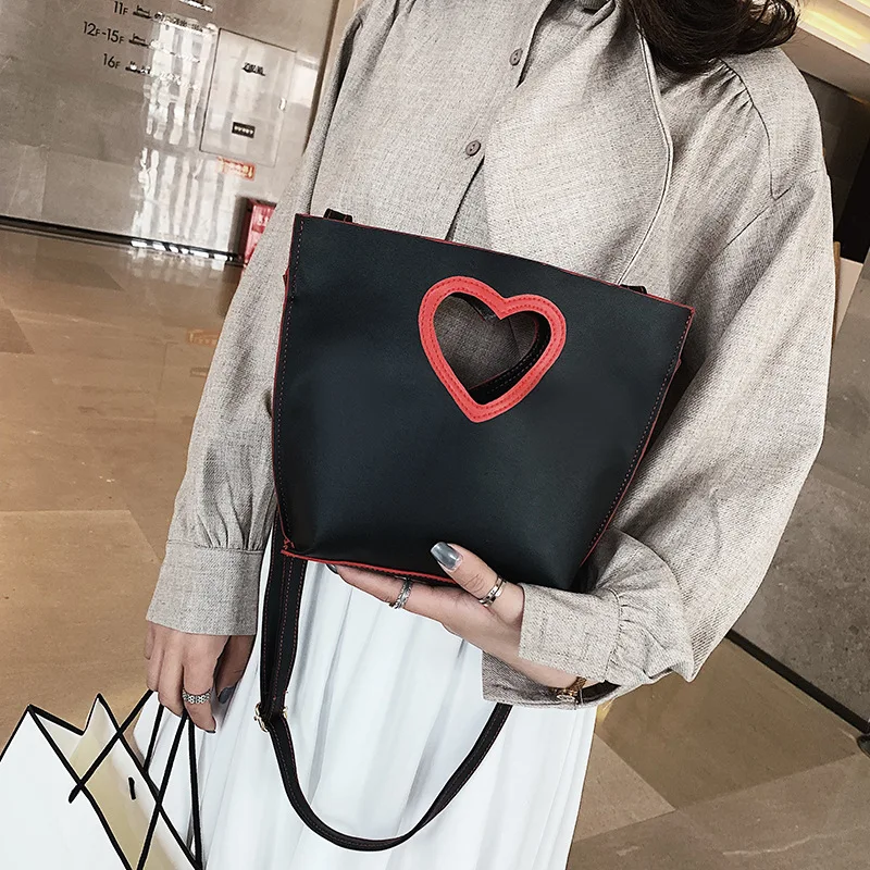 

Heart Handbag Bag 2019 New Style Fashion Fashion Street One-Shoulder Handbag Graceful Pu Oblique Handbag