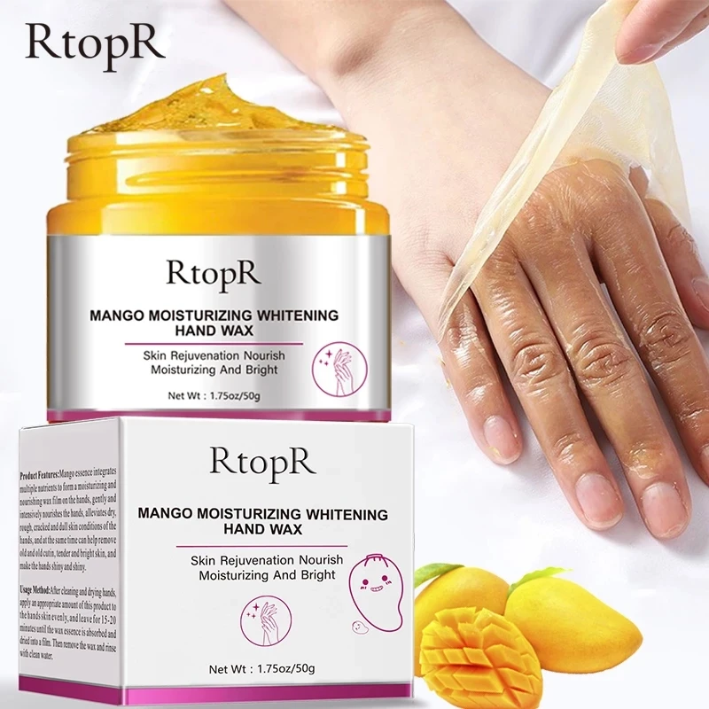 

RtopR Mango For Hands Mask Hand Wax Whitening Moisturizing Repair Exfoliating Calluses Filming Anti-Aging Hand Skin Cream 50g