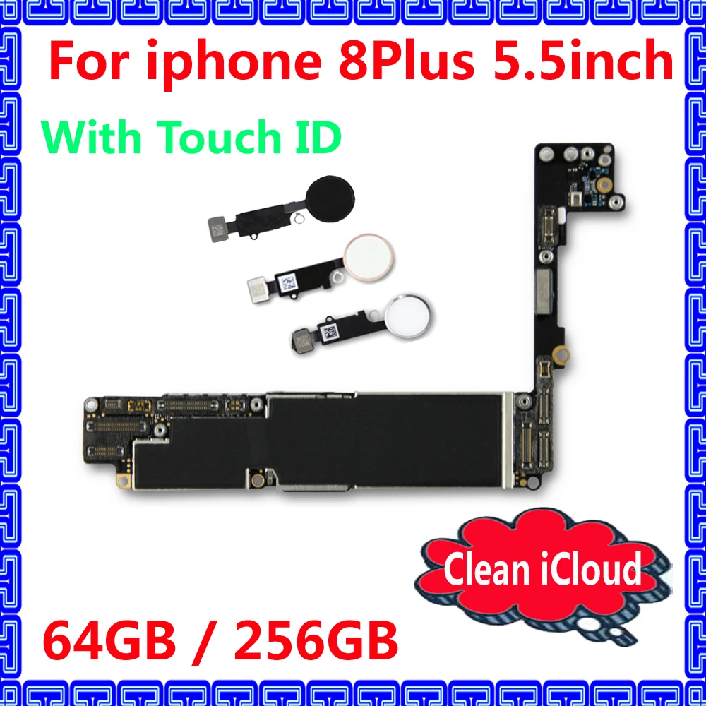 64 Гб 256 ГБ оригинальная материнская плата для iphone 8 Plus с/без touch ID, Заводская разблокированная материнская плата для iphone 8 Plus системой IOS