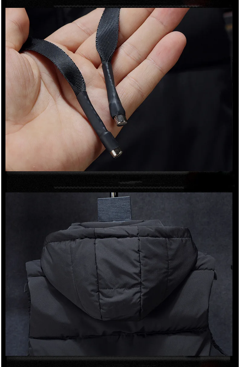 Новинка года; толстый теплый съемный капюшон Colete Masculino