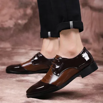 

Man's Shoes Dress Shoes for Men High Quality Pu Leather Shoe Luxury Brand Lace Up Business Flats Shoe Male Office Footware Shoes