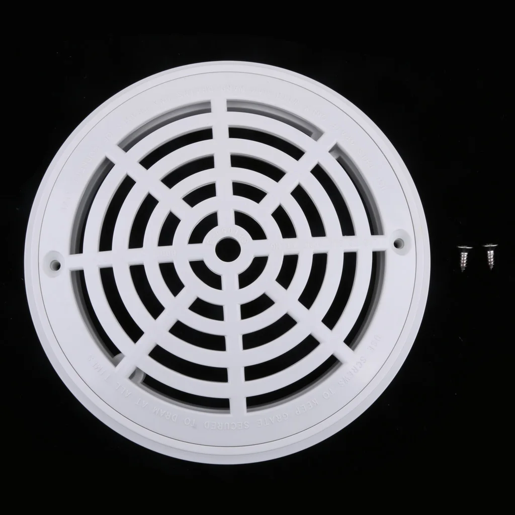 

4 Pieces Main Drain Cover with 2 Screws, for In Ground Swimming Pool, 20cm /8inch, White
