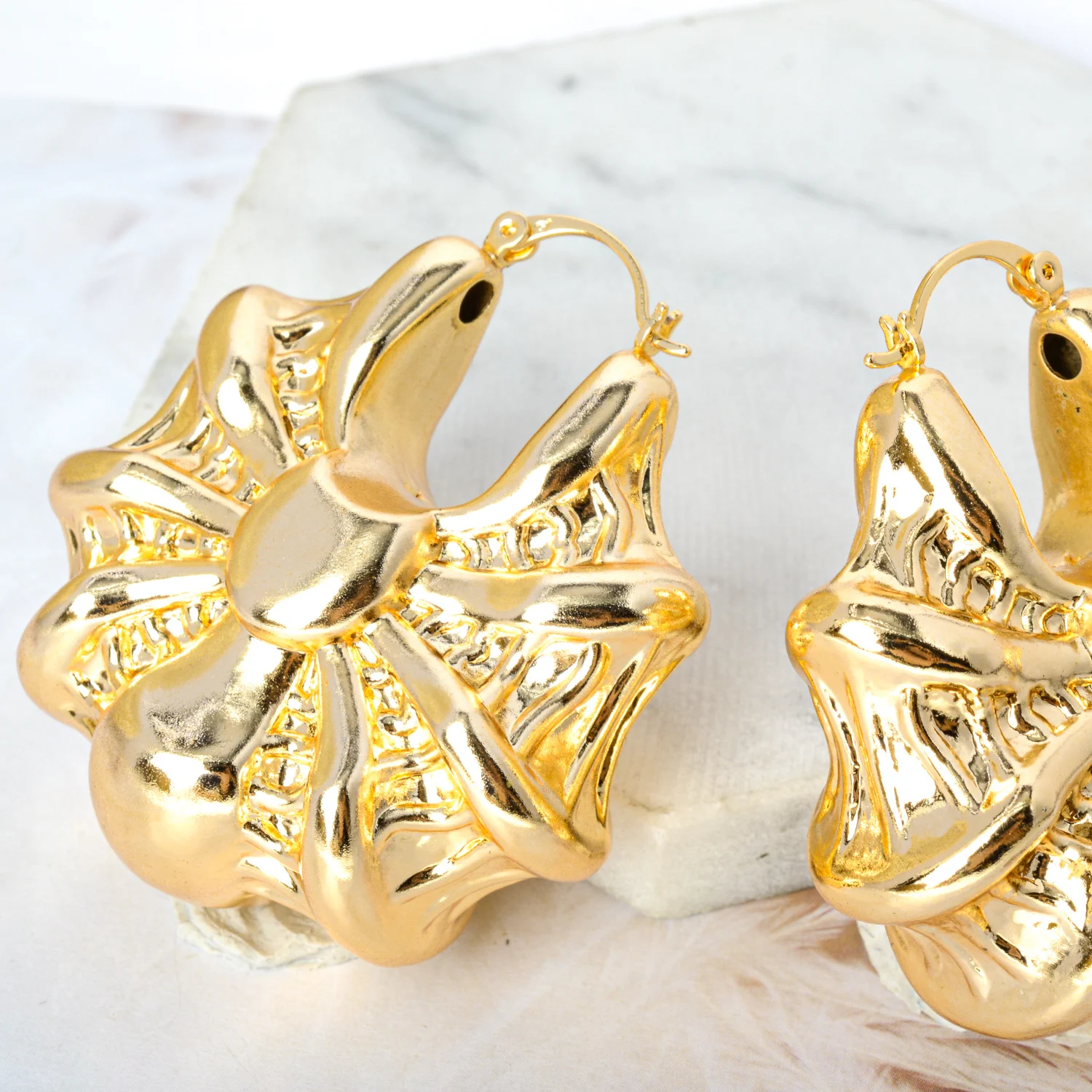 Diana Baby Jewelry Earrings New Copper Gold Planted Big Hoop African Dubai Earrings For Women High Quality Classic Wedding Party