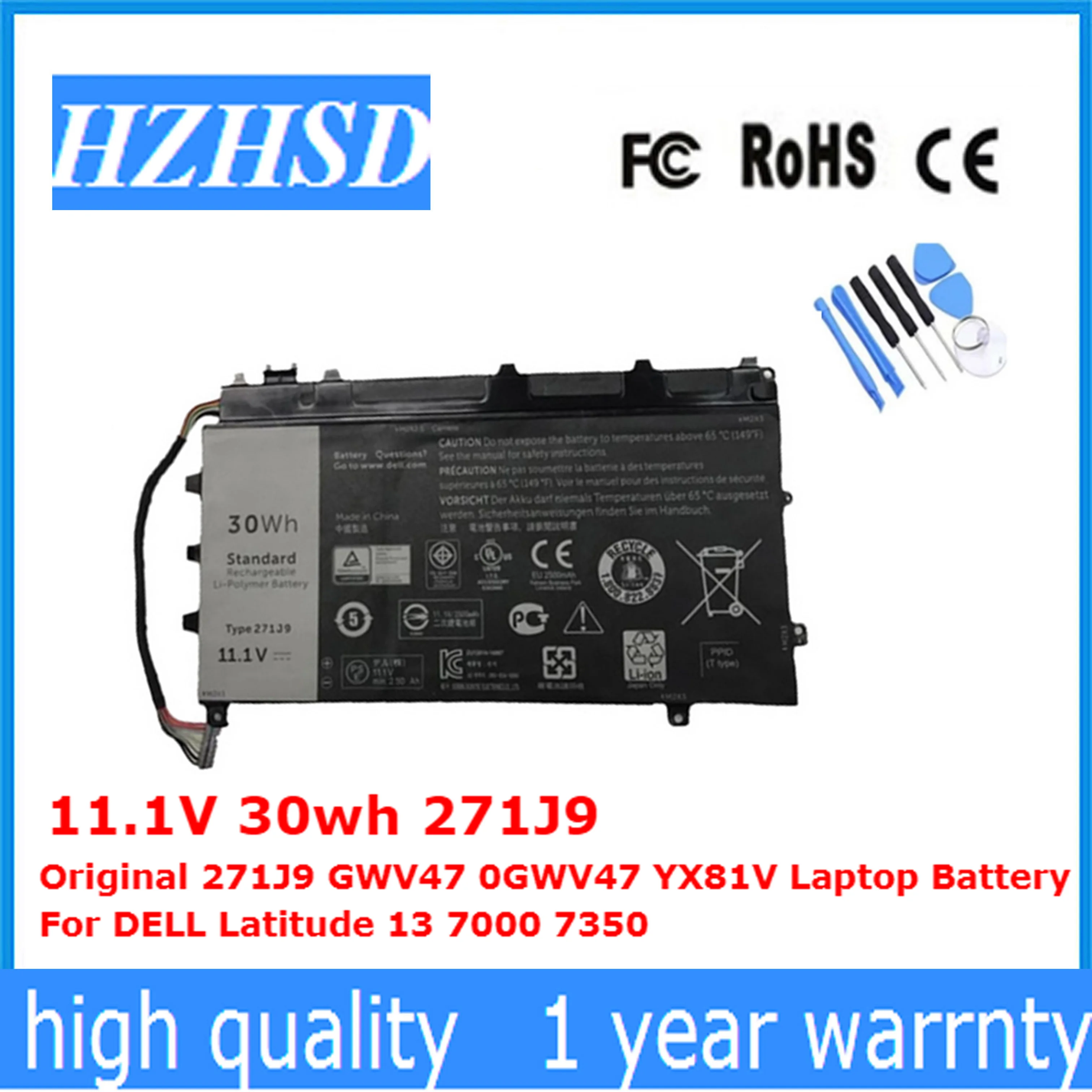 11 1 В 30wh оригинальный 271J9 GWV47 0GWV47 YX81V ноутбук Батарея для DELL Latitude 13 7000 7350 | Компьютеры