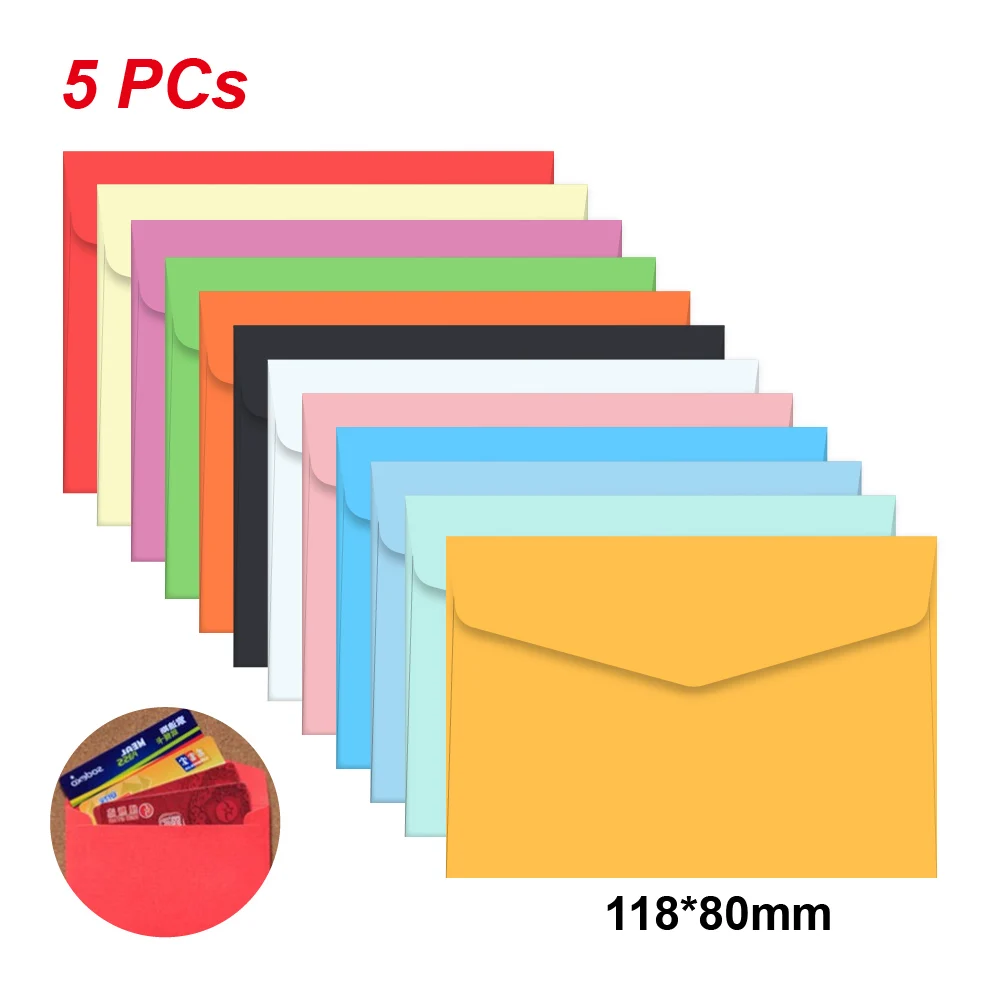 

5pc /lot Candy color mini envelopes DIY Multifunction Craft Paper Envelope For Letter Paper Postcards School Material