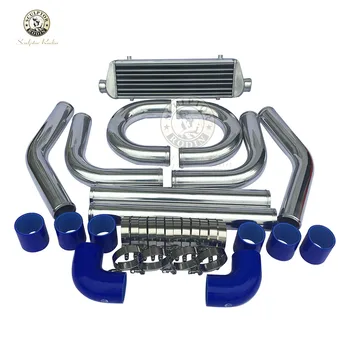 

Universale Turbo Intercooler 450*140*65mm 2.0" di Ingresso Uscita Alluminio e Pinna 2.0 "turbina tubo in alluminio piping kit