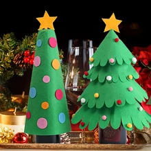 Дизайн елки крышка бутылки вина орнамент с помпонами фетровая Рождественская елка вечеринка, праздник, Рождество ужин украшение стола