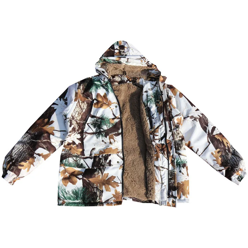 Уличная армейская зимняя водонепроницаемая бархатная Теплая Охотничья Одежда, зимний бионический Камуфляжный костюм, тактические куртки+ штаны