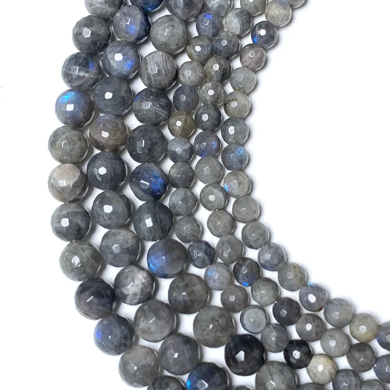 

Natural Faceted Labradorite Stone Beads Gem Loose Spacer Beads For Jewelry Making DIY Bracelets Necklace 15"Inches 6/8/10MM
