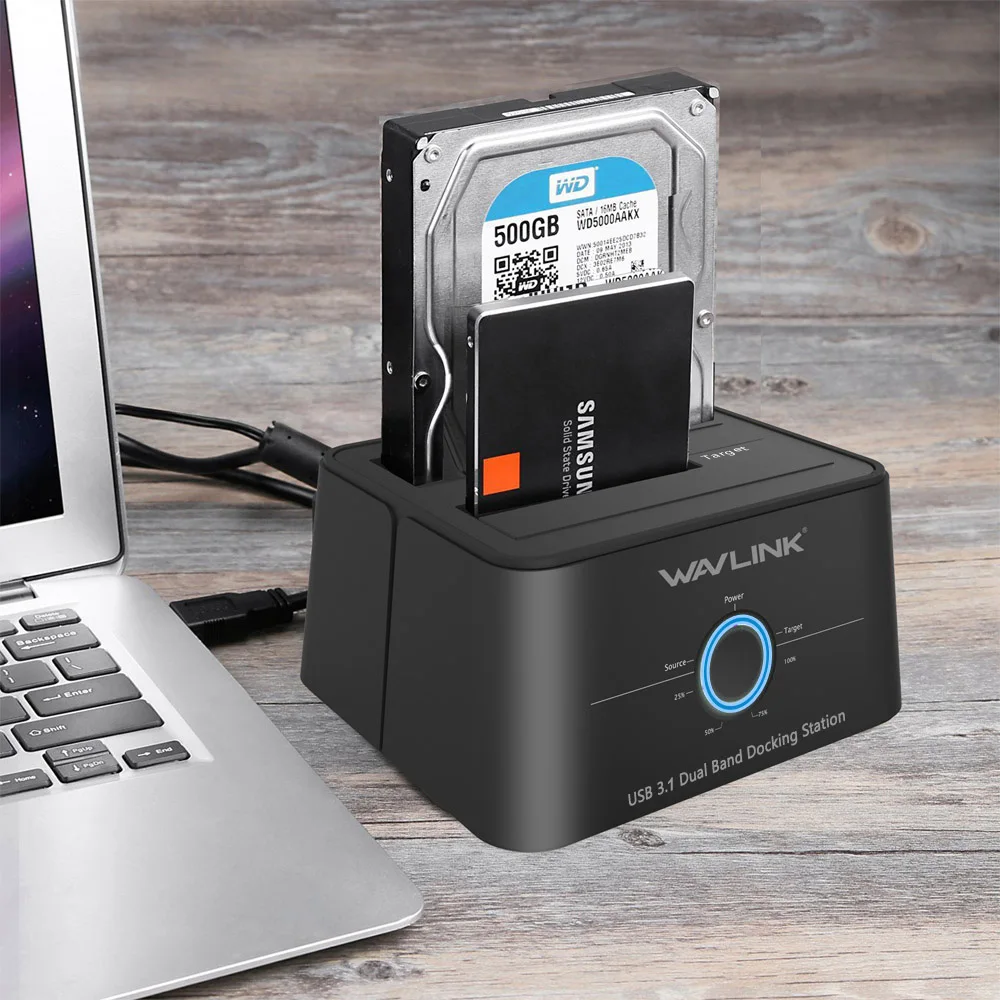 Док станция Wavlink USB 3 1 C SATA с двумя отсеками внешний корпус для жесткого диска