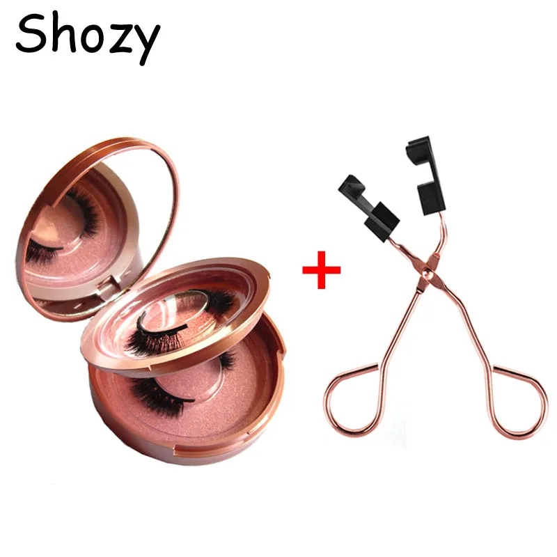 

Shozy 2 pairs/ 8 pcs magnetic eyelashes with 5 magnets handmade 3D false eyelashes with quantum magnetic eyelashes tweezer