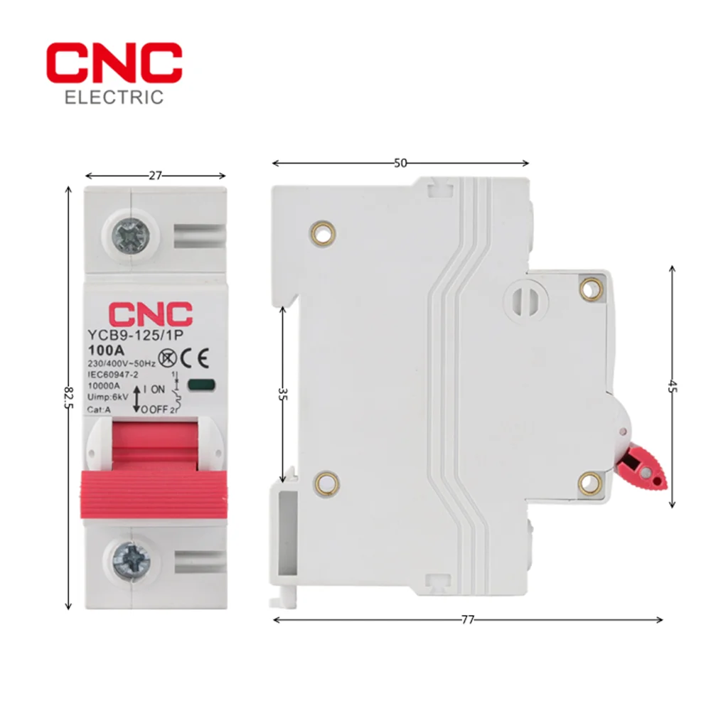 CNC 1P Miniature Circuit Breaker MCB Overload Protection Short Circuit Protection 63A 80A 100A