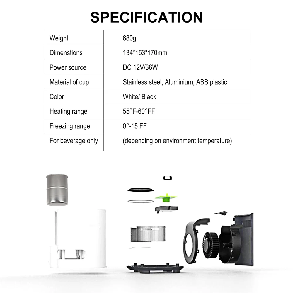 Multifunctional Beverage Fast Fan/Cooling/Heating Machine Portable 3-In-1 Smart Bucket Wine Ice Cooler Drinking Whiskey Freeze