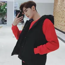 Осень и зима стиль пары спиннинг хлопок жилет мужской корейский стиль мода Свободный толстый подростковый жилет пальто мужской