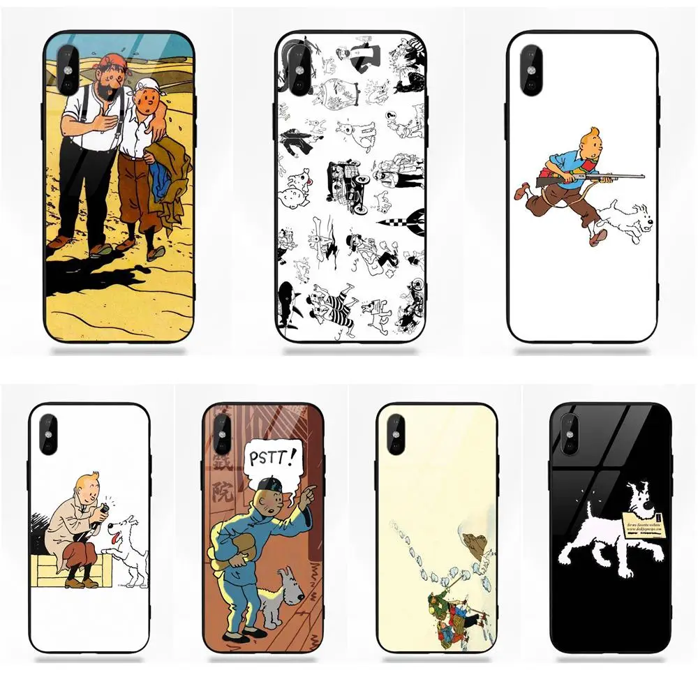Omdnwd Забавный Тинтин и Снежный для Apple iPhone 5 5C 5S SE 6 6S 7 8 Plus X XS Max XR Мягкий ТПУ чехол + из