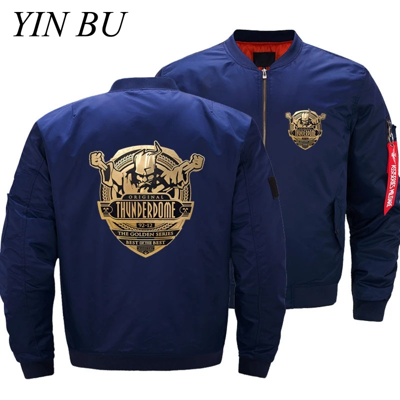 

Bomber Jacket Men Plus Size Coat Thunderdome ID Hardcore Techno And Gabber Men's Flight Windbreaker Pilot Guccy ChampionS