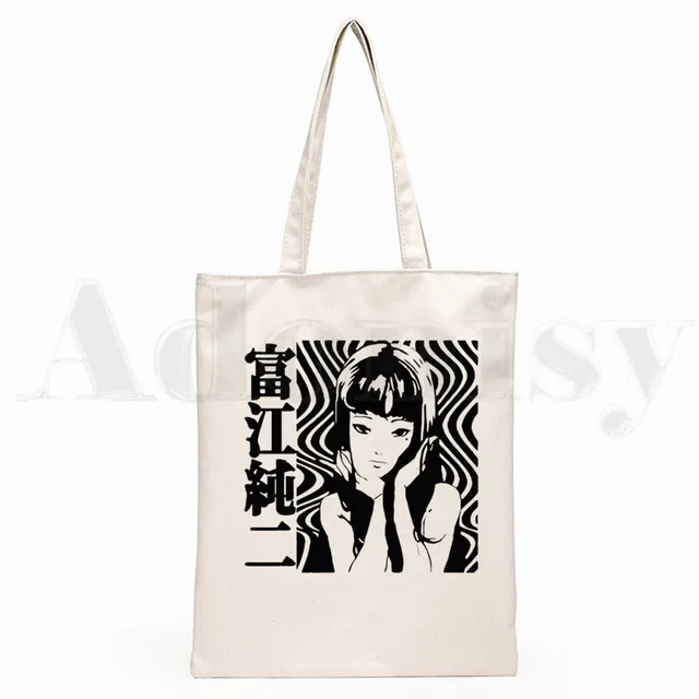 Japan Manga Junji Ito Tomie Shintaro Kago Graphic Hipster Cartoon Print Shopping Bags Girls Fashion Casual Pacakge Hand Bag G
