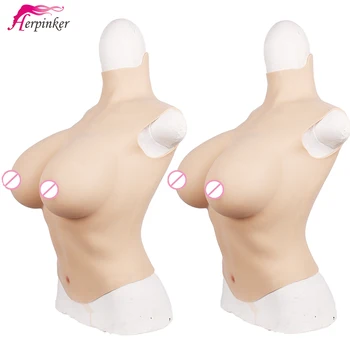 

Halloween Costumes C D E G Cups Fake Breasts Forms With Belly Button Sexy Crossdresser Body Half Silicone Big Boob Meme Cosplay