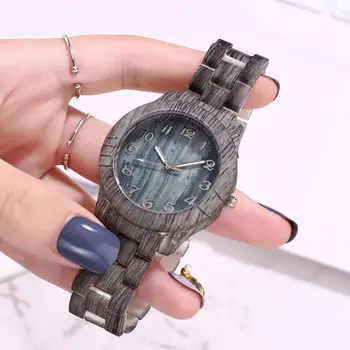 

Imitation Wood Watch Women Quartz Imitate Wooden Grain Stylish Wristwatch Soft Leather Band Wrist Clock Reloj erkek kol saati