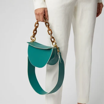 

New Fashion Half Moon Luxury Designer Clutch Ladies Bag Chain Handbags Leather Shoulder Hand Bags Women Messenger Crossbody Bags