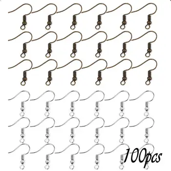 

100pcs Earring Clasps Hooks Fish Hook Earrings Wire bronze Earring Base for diy earrings Jewelry making Findings