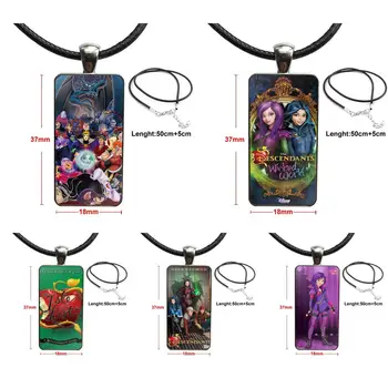 

Glass Pendant Necklace Handmade Half Pendant Rectangle Necklace For Woman Vintage Statement Kenny Ortega Descendants Better