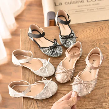 

Toddler Infant Shoes 2020 Summer Girls Sandals Bow-knot Diamond Soft Bottom Girls Princess Shoes Children Anti-collision Shoes