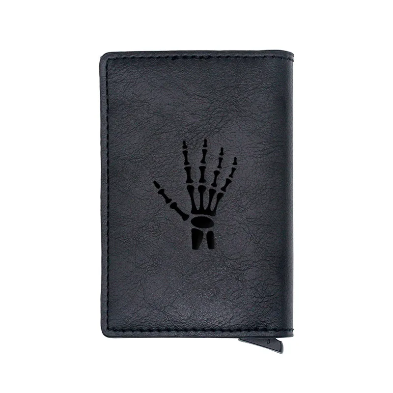 

Unique Steampunk Skeleton Hand Bone Design Card Holder Wallets Men Women Rfid Leather Short Purse Slim Mini Wallet Money Bag