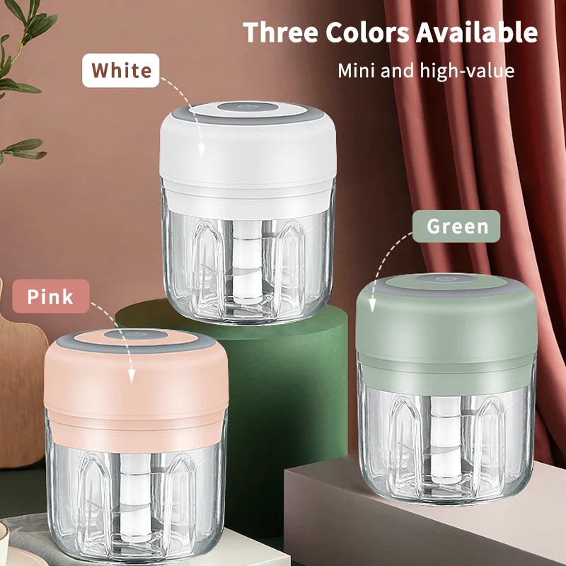 HiPiCok Electric Food Chopper Meat Grinder Garlic Crusher Mini Garlic Press Vegetable Chopper Masher Machine USB Kitchen Gadgets 6