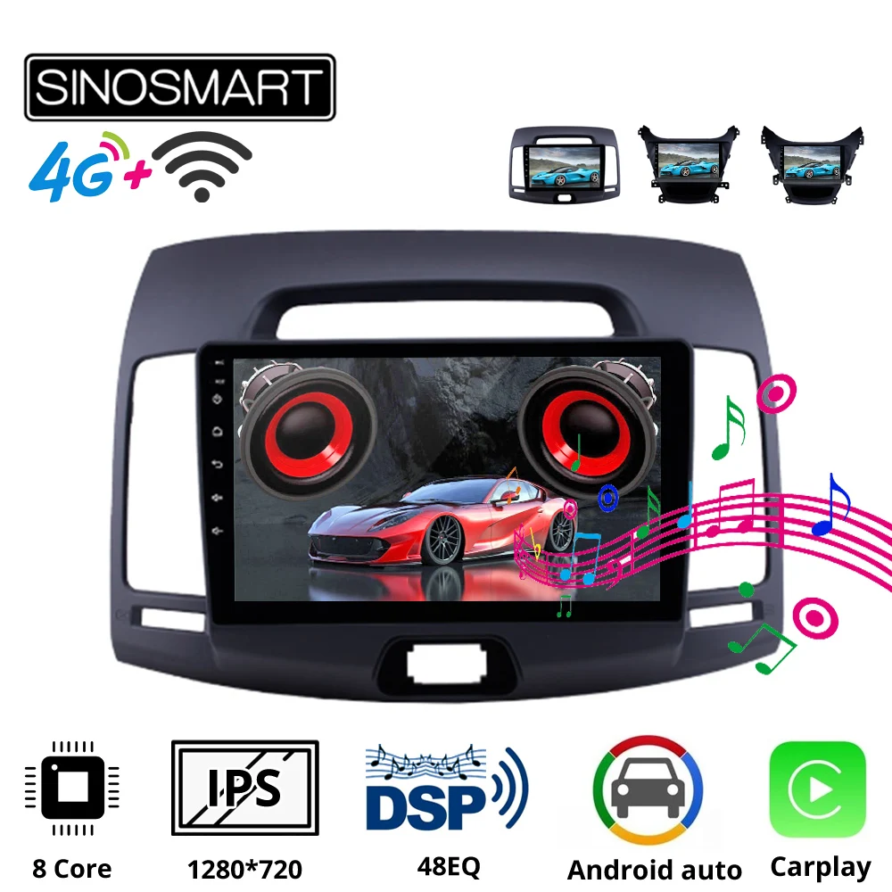 Sinosmart автомобильный радиоприемник с навигацией GPS для Hyundai Elantra Avante MD I35 2008 2011 2012 2015