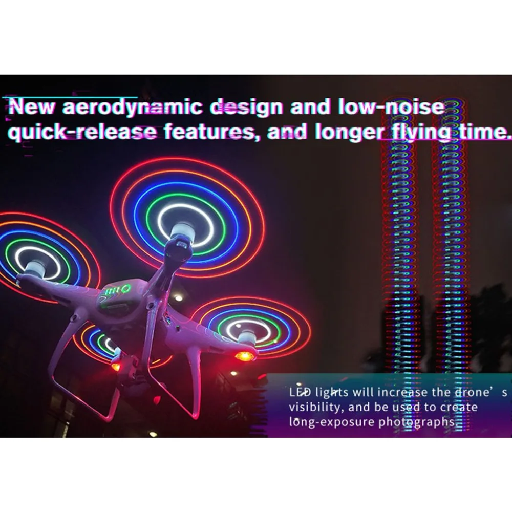 Пара или 2 пары малошумных 9455 лопастей пропеллеров быстроразъемный светодиодный флеш-накопитель CW CCW реквизит часть для DJI 4/4 Pro Advanced RC Drone