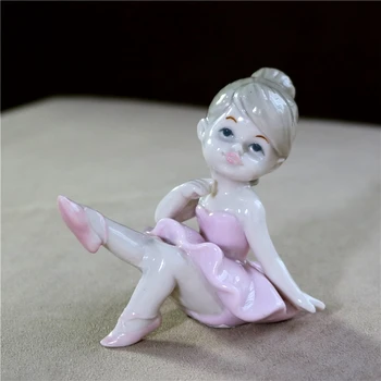 

Porcelain Doll Ballet Dancer Miniature Tabletop Handmade Ceramics Ballerina Figurine Girl Decor Souvenir Gift Craft Adornment