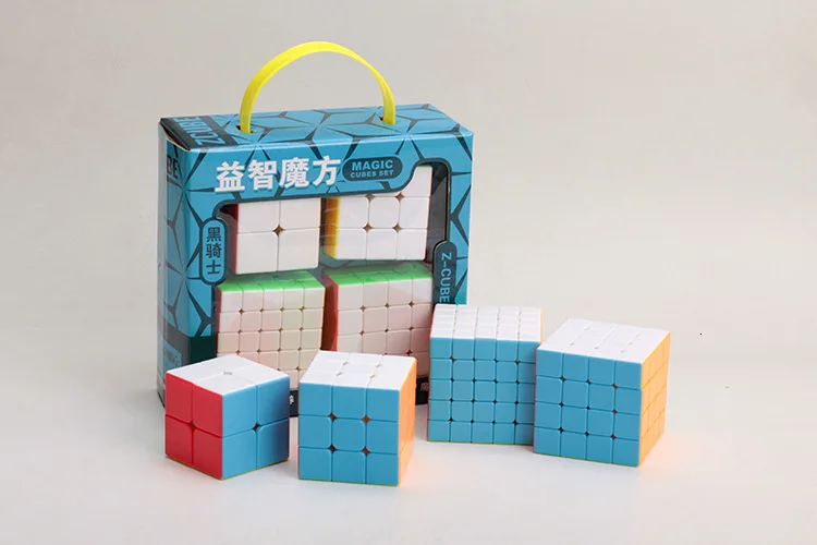 Zcube 4 Cubes Magic Neo Cube Set Includes 2x2 3x3x3 4x4x4 5x5x5 Stickeless Cube Toys For Children Training Brain