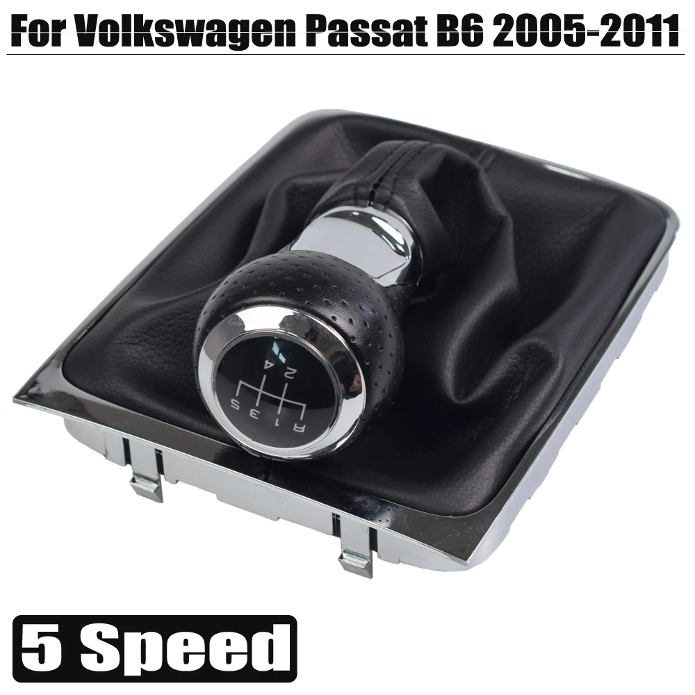 

6 Speed 5 Speed Leather Car Manual Gear Shift Knob Lever HandBall Gaitor Boot Cover Case For Volkswagen VW Passat B6 2005-2011