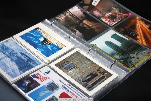 Creative 4 Ring Binder Postcard Album Photo 10x15 cm Different Sizes Post  Card Collecting Album 6