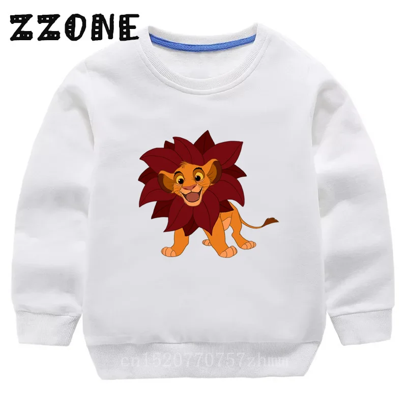 kids' yellowstone t shirts Children's Hoodies Kids Cute Simba Cartoon Lion King Print Sweatshirts Baby Pullover Tops Girls Boys Autumn Clothes,KYT5315 children's anime hoodie