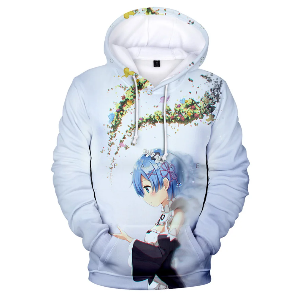 Мужские и женские толстовки с рисунком аниме Re:Life in a different world from zero Ram Rem 3D свитшоты