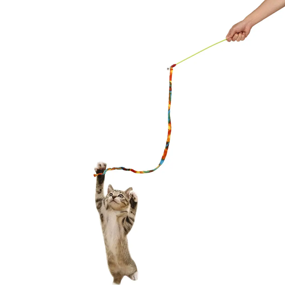 Игрушка-прорезыватель для собак, кошек, жезл, колокольчик, тканевая лента, обучающая игра, интерактивные игрушки
