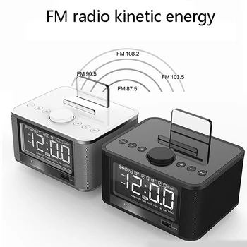 

X7 LED Alarm Clock with FM Radio Wireless Bluetooth Speaker Mirror Display Support Aux TF USB Music Player Wireless for Office H