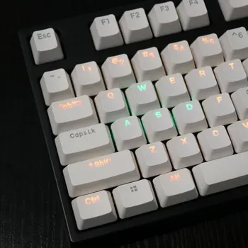 

Pbt Backlight keycap black white for mechanical keyboard 87 104 keys top printed keycaps keys