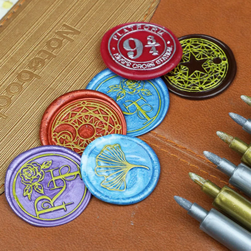 Vintage Sealing Wax Stamp Mark Pen DIY Art Decoration Fire Paint Seal Special Graffiti Waxing Color Markers Pens