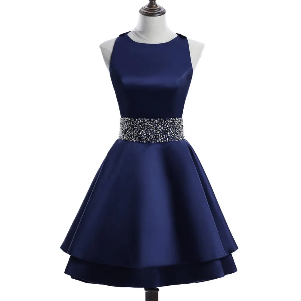 navy blue Пикантные Короткие коктейльные платья свадебный банкет цвет красного вина/золото пятен крест-накрест вечерние торжественное Выпускное Платье Vestido De Festa - Цвет: navy blue